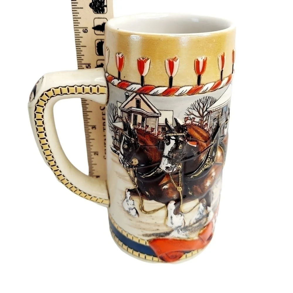 Budweiser Holiday Steins Collectible Holiday Stein Series (Year 1986) 2 Beer Mug